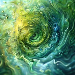 Vivid Cosmic Spiral in Swirling Colors: A Mesmerizing Artistic Representation of a Galaxy or Nebula
