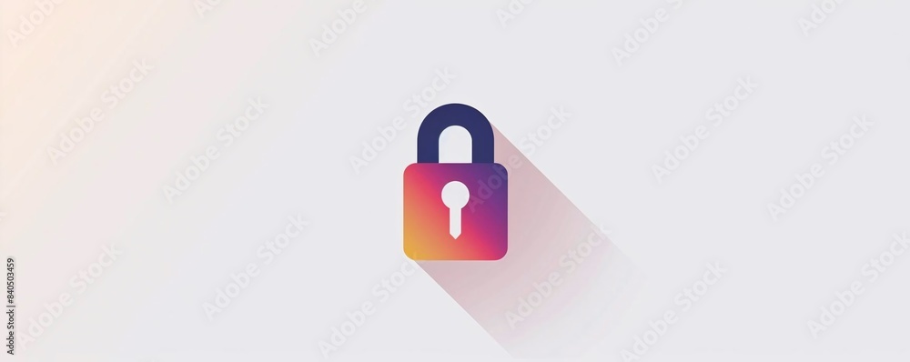 Aufkleber a single flat password icon in the upperright third on a solid white background