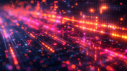 A computer screen with a bright orange background and a blue foreground