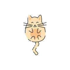 Icon of a cute ginger cat on a white background.