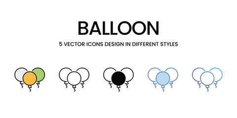 Balloon icons vector set stock illustration.