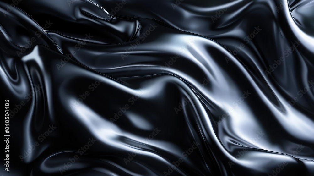 Poster abstract black background with soft, flowing lines and curves, evoking a sense of movement and fluid