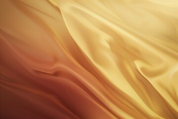 Abstract background of flowing golden silk gradient fabric