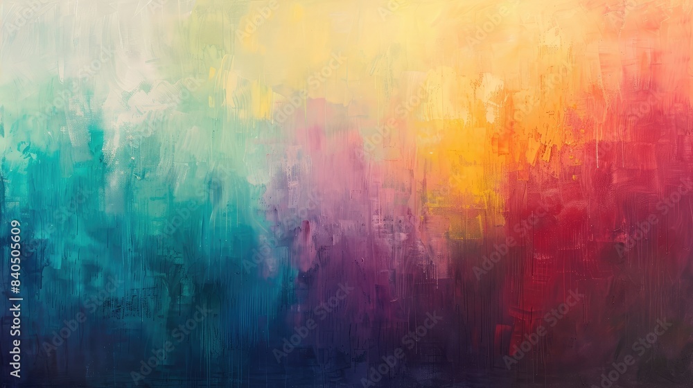 Poster abstract painting with a gradient of colors blending seamlessly into each other, creating a soft and