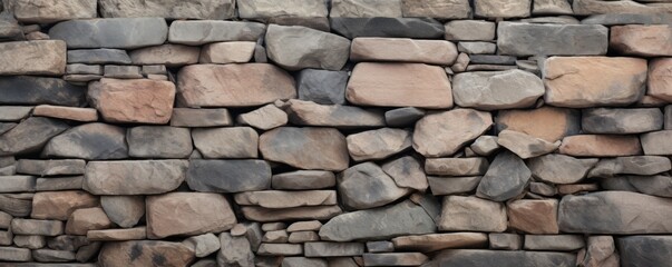Fototapeta premium A wall made of stone blocks with a brownish color