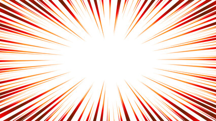 赤いグラデーションの集中線の素材