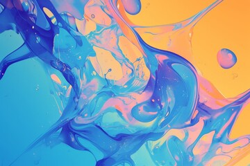 Vibrant water droplets in abstract form and creation