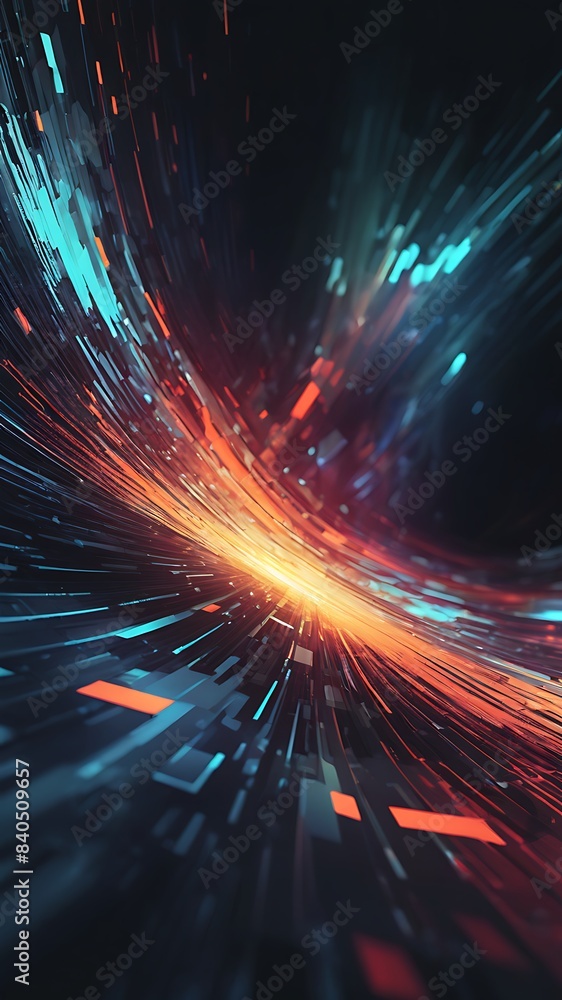 Wall mural digital illustration modern design with technology and computer science concept