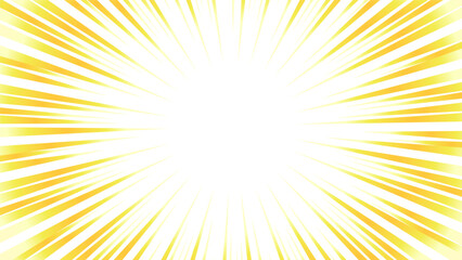 黄色のグラデーションの集中線