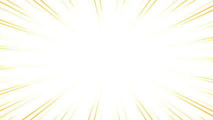 黄色のグラデーションの集中線