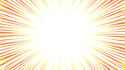 Obraz premium 赤と黄色のグラデーションの集中線の素材