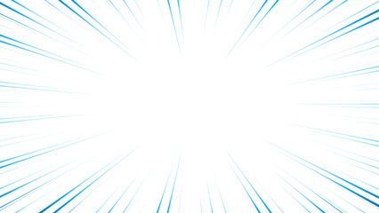 Naklejka premium 青色のグラデーションの集中線の素材