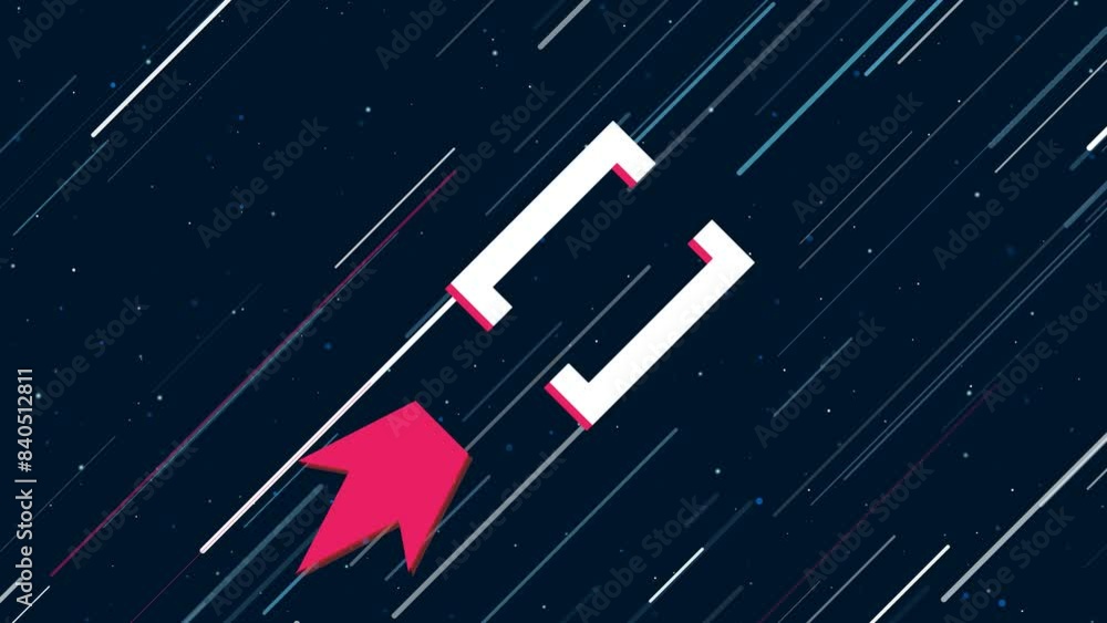 Poster square brackets symbol flies through the universe on a jet propulsion. the symbol in the center is s
