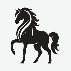 Obraz premium Print Majestic Horse Silhouettes, Capturing the Grace and Power in Shadow