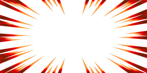 赤いグラデーションの集中線の素材