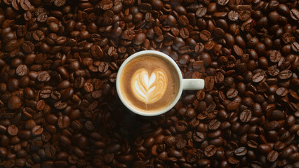 cup of coffee and beans