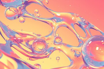 Vibrant water droplets in abstract painting artwork