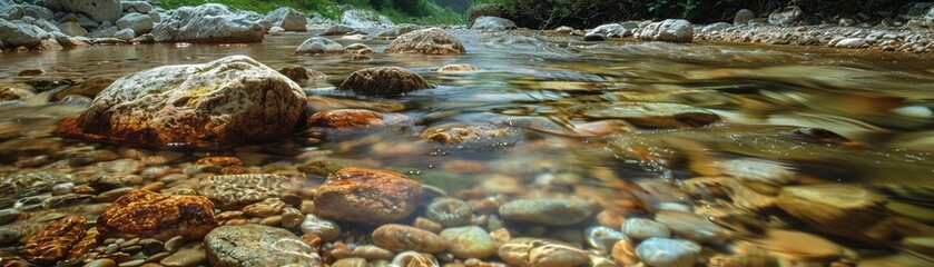 Clear stream in a mountainous area