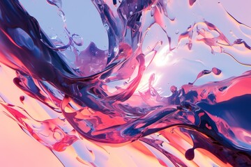 Obraz premium Water droplets in abstract form and vibrant style
