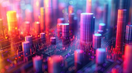 Data Visualizations Creative representations of abstract data visualizations, highlighting the power of data storytelling