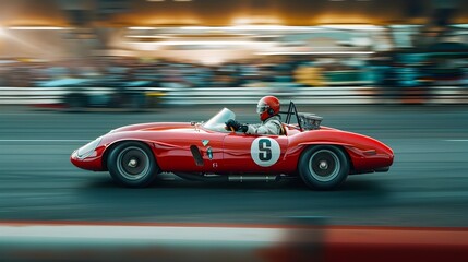 Capturing the Exhilarating Vintage Car Race on the Racetrack