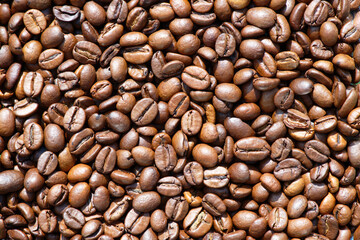 Roasted coffee beans background