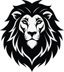 A lion head silhouette vector style