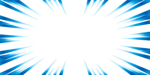 Obraz premium 青色のグラデーションの集中線の素材