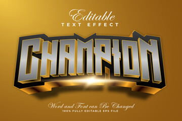 Champion 3D editable text effect