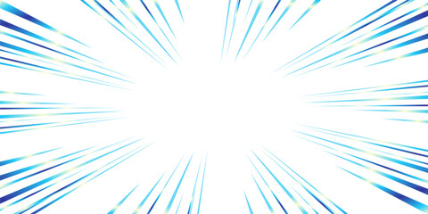 Naklejka premium キラキラした青色のグラデーションの集中線の素材