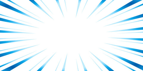 青色のグラデーションの集中線の素材