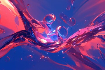 Abstract painting of water droplets in colorful creation