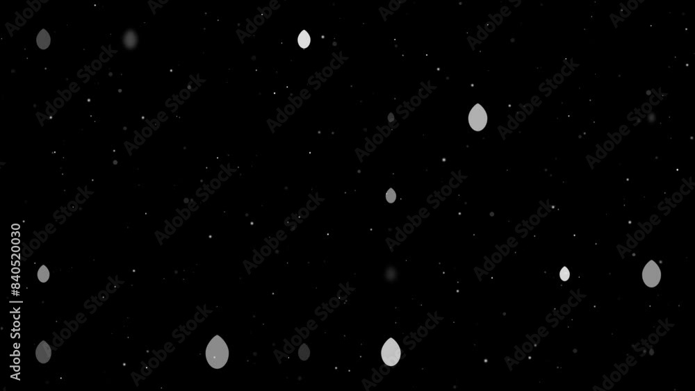 Poster template animation of evenly spaced oval symbols of different sizes and opacity. animation of transp
