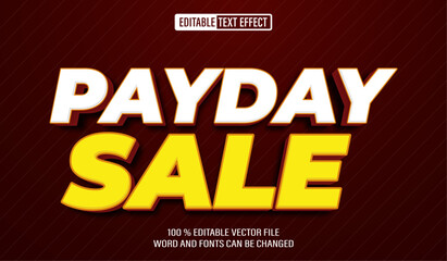 Editable 3d text style effect - Payday Sale Bold text effect Template