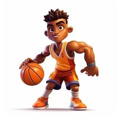 3D cartoon game all character concept isolated on white