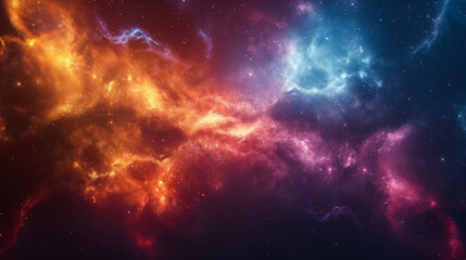 Fototapeta premium A colorful galaxy with orange and blue swirls