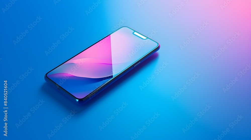 Aufkleber sleek and vibrant 3d smartphone render on gradient background