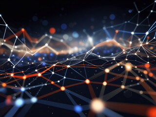 Abstract background ideal for digital, technologies, data science, scientific, neural networks, AI, network, data transmission and analysis, audio and visual concept.