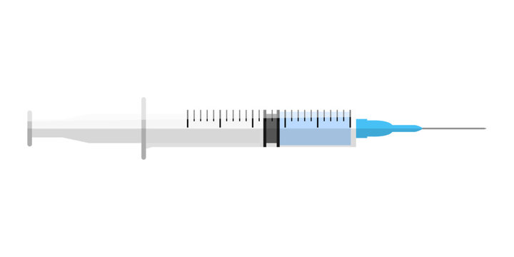 Vector illustration of syringe on transparent background
