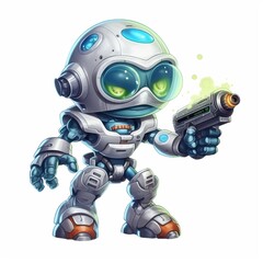 3D cartoon game all character concept isolated on white