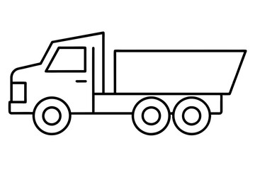 truck line art silhouette vector illustration