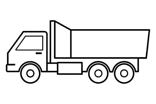 recommend clip art: truck line art silhouette vector illustration