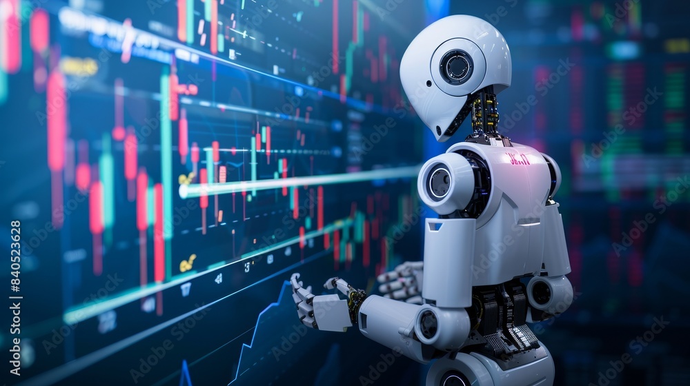 Aufkleber robotic trading on the stock market. artificial intelligence of forex brokers with the ability to an