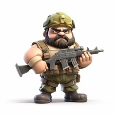 Fototapeta premium 3D cartoon game all character concept isolated on white
