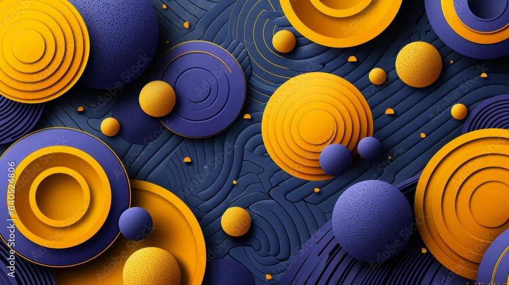 Poster colorful realistic abstract design with geometric shapes and gradients background, overlapping layer