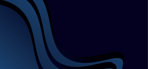 Abstract waves, deep blue background, curved lines, minimalist design, digital art, gradient effect, navy tones, flowing shapes, sleek modern aesthetic, geometric pattern