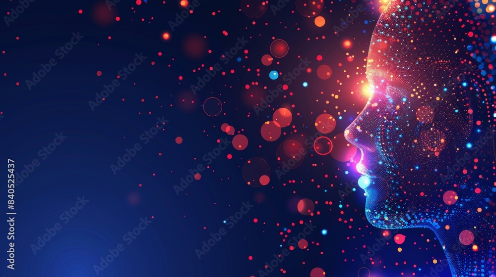 Aufkleber machine learning. cyborg or robot's mind in virtual reality. ai head with neural network brain hangi