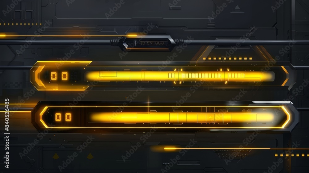 Poster ui progress loading bar collection. abstract futuristic interface collection hud. futuristic progres