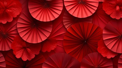 Obraz premium Red shredded paper celebrating holiday poster background