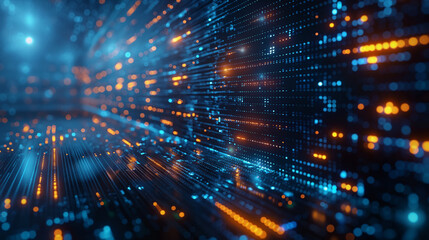 Naklejka premium A computer generated image of a blue and orange line with many small dots